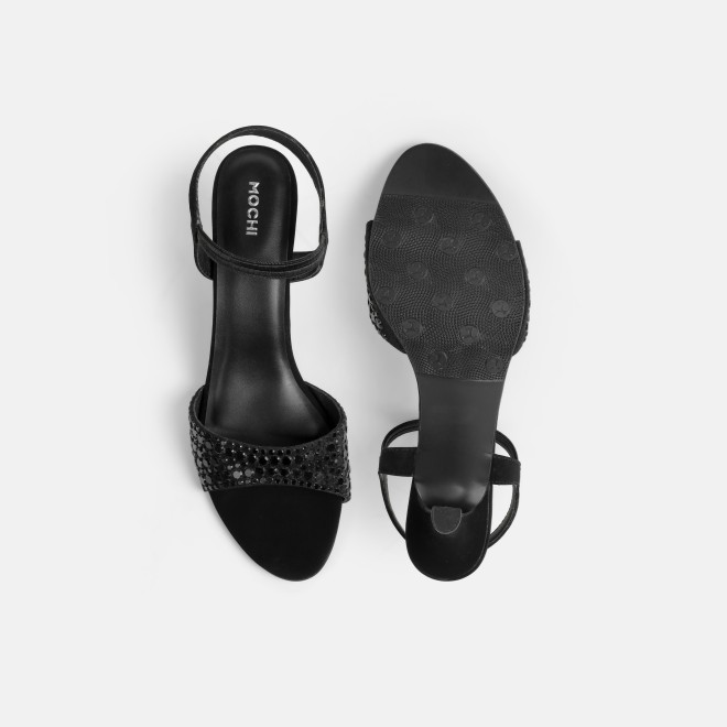 Mochi Women Black Party Sandals (SKU: 35-987-11-40)