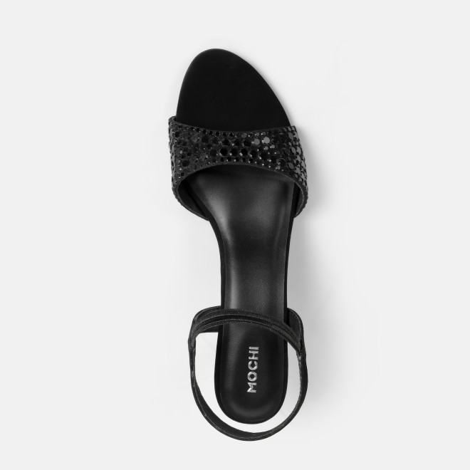 Mochi Women Black Party Sandals (SKU: 35-987-11-40)