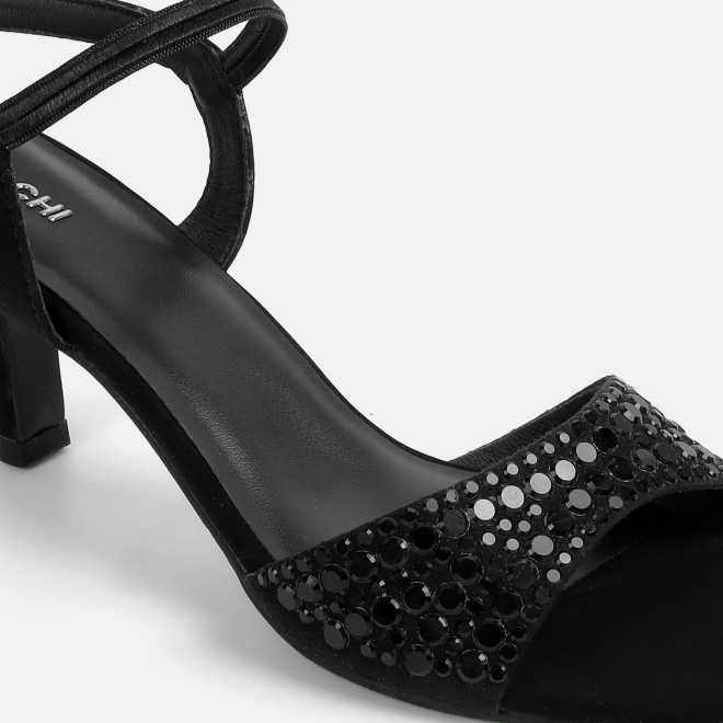 Mochi Women Black Party Sandals (SKU: 35-987-11-40)