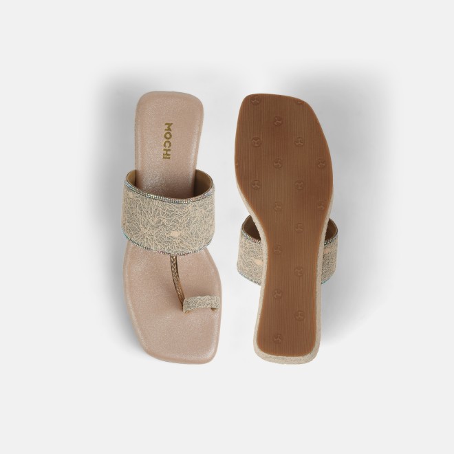 Mochi Women Rose-gold Casual Slip Ons (SKU: 35-994-52-36)