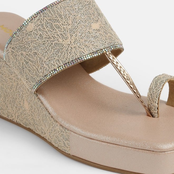 Mochi Women Rose-gold Casual Slip Ons (SKU: 35-994-52-36)