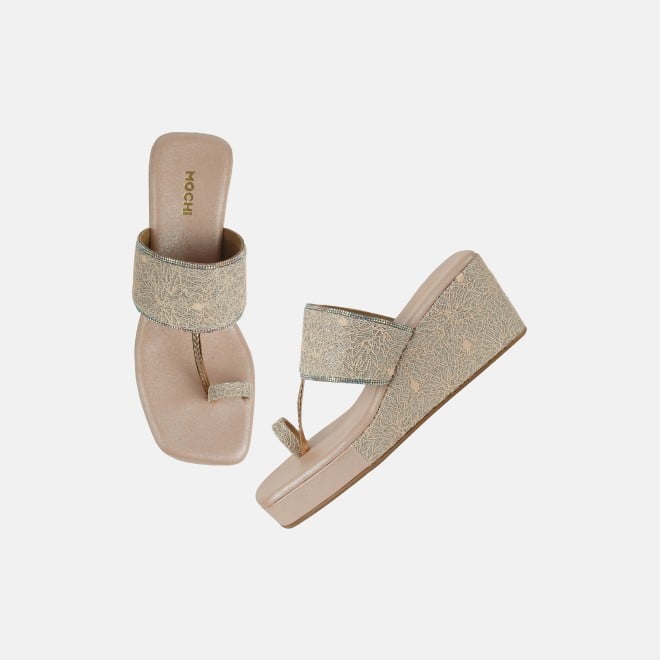 Mochi Women Rose-gold Casual Slip Ons (SKU: 35-994-52-36)