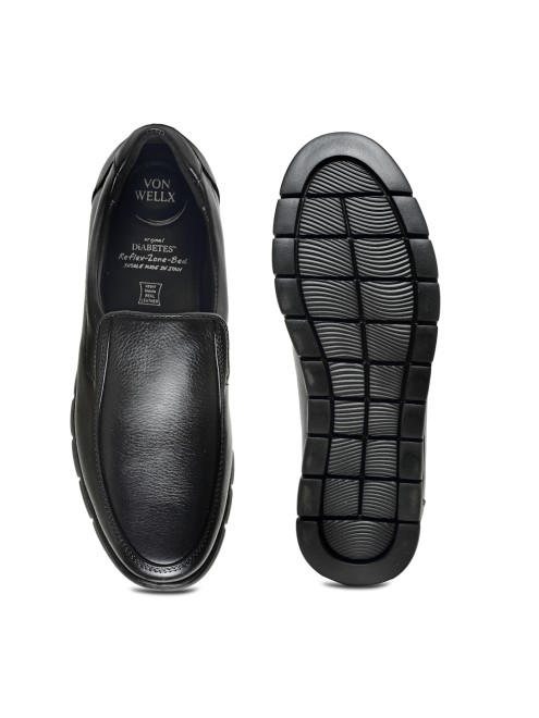 Von Wellx Men Black Formal Moccasin (SKU: 356-660060-11-42)