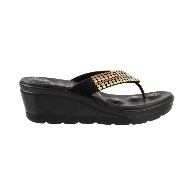Mochi Women Black Casual Slippers (SKU: 357-110060-11-37)