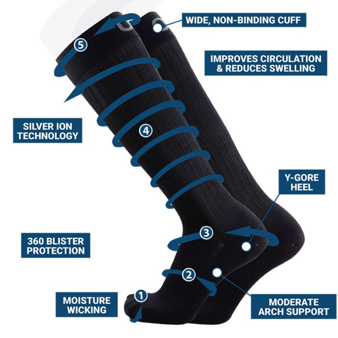 OS1st TS5 Travel Socks - Over the Calf (SKU: 358-4008-11-10)