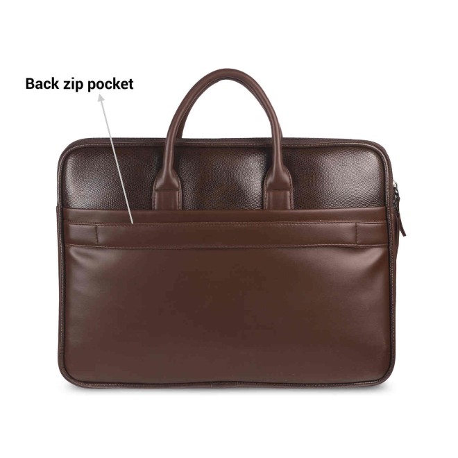 Mochi Unisex Brown Formal Laptop Bags (SKU: 37-48-12-10)