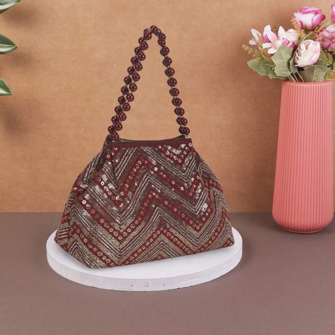 Mochi Women Maroon Ethnic-Wedding Handbags (SKU: 38-113-44-10)