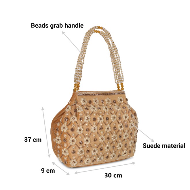 Mochi Women Gold Hand Bags Potlis (SKU: 38-125-15-10)