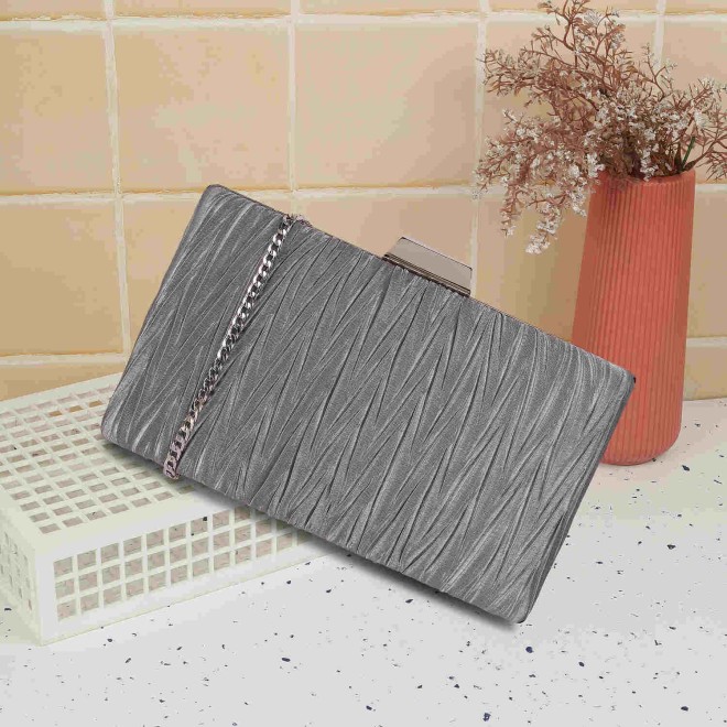 Mochi Women Grey Party-Fashion Clutches (SKU: 38-128-14-10)