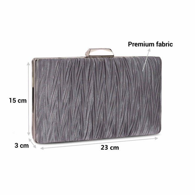 Mochi Women Grey Party-Fashion Clutches (SKU: 38-128-14-10)