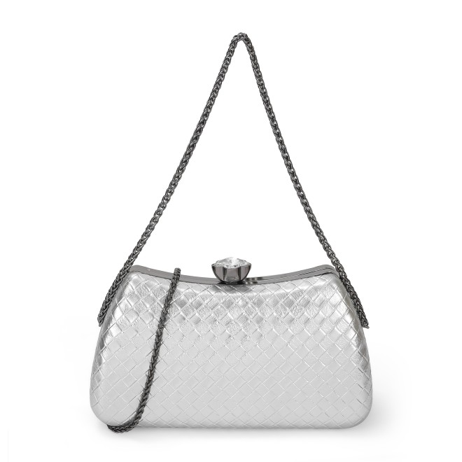 Women Gun-Metal Hand Bags Evening Bag