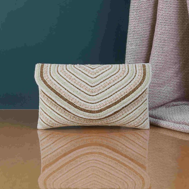 Mochi Women Off White Ethnic-Wedding Clutches