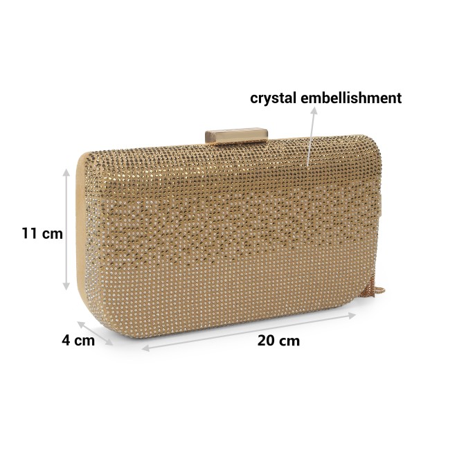 Mochi Women Gold Hand Bags Clutches (SKU: 38-172-15-10)