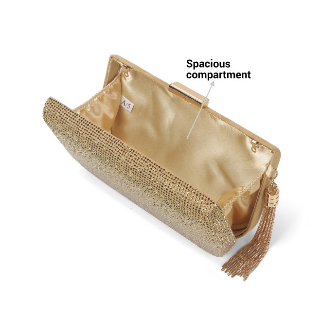 Mochi Women Gold Hand Bags Clutches (SKU: 38-172-15-10)