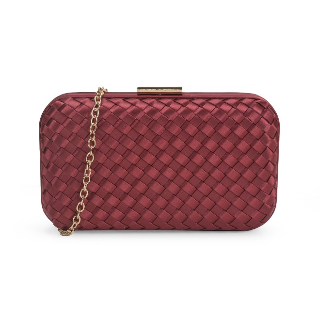Mochi Women Maroon Hand Bags Box Clutch