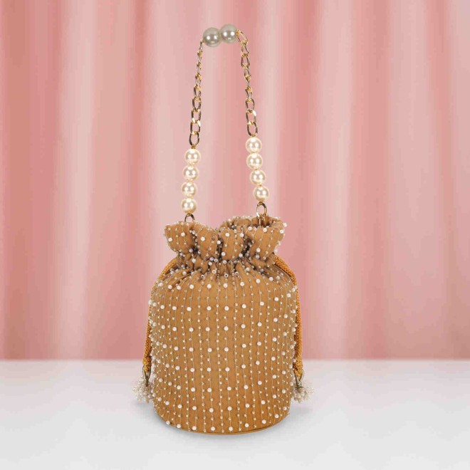 Mochi Women Light Brown Ethnic Wedding Handbags