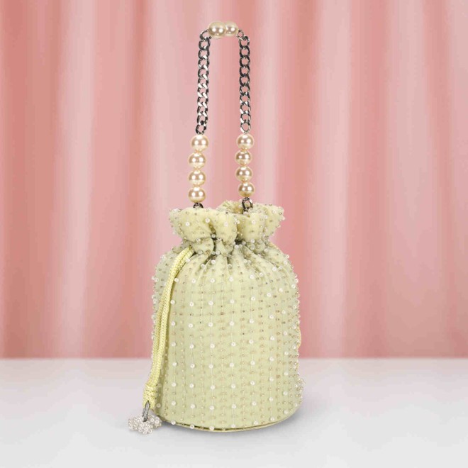 Mochi Women Light green Ethnic Wedding Handbags