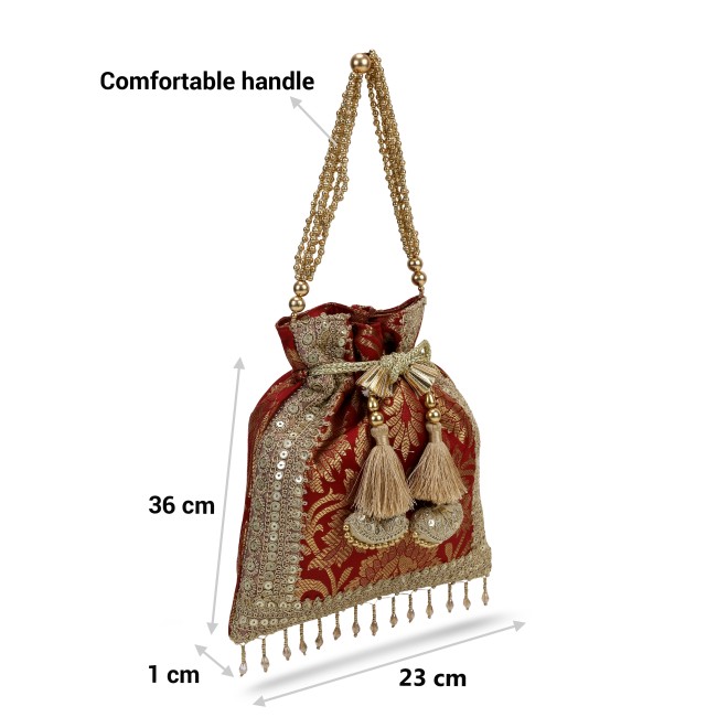 Mochi Women Maroon Potlis (SKU: 38-222-44-10)