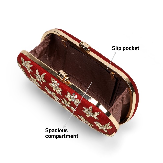Mochi Women Maroon Clutch (SKU: 38-225-44-10)