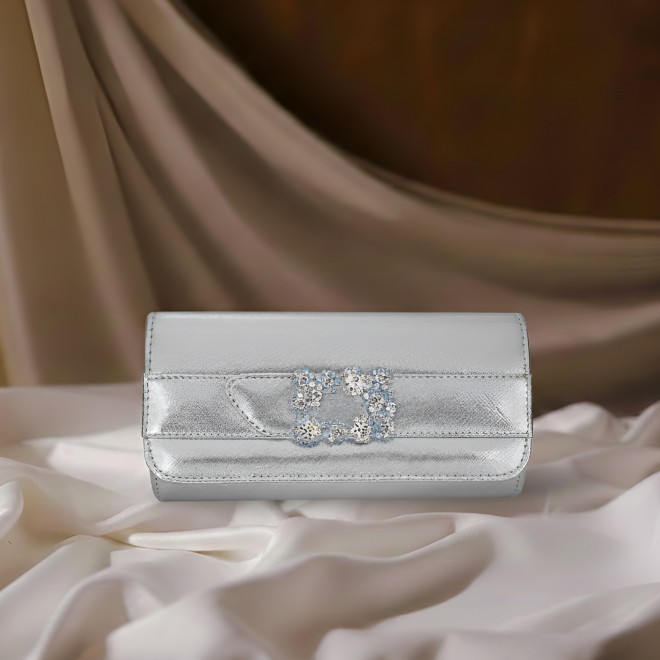 Mochi Women Silver Clutch