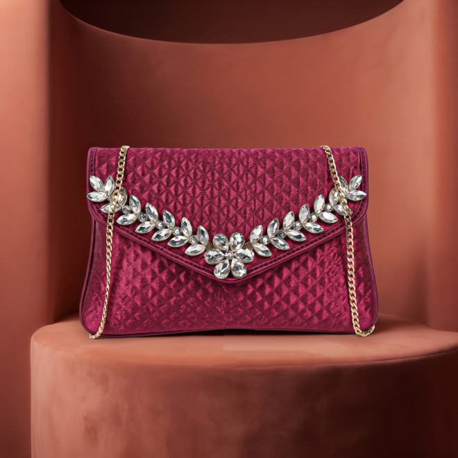Mochi Women Maroon Clutch (SKU: 38-329-44-10)
