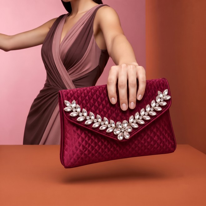 Mochi Women Maroon Clutch (SKU: 38-329-44-10)