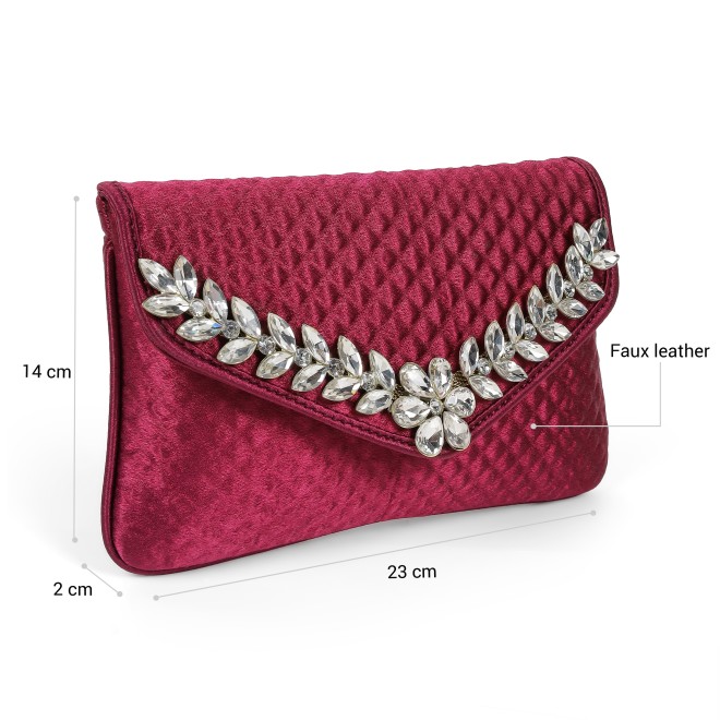 Mochi Women Maroon Clutch (SKU: 38-329-44-10)