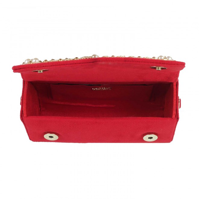 Mochi Women Red  Flap Clutch (SKU: 38-6616-18-10)