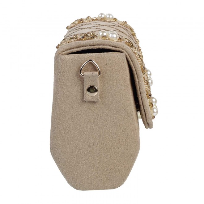 Mochi Women Beige  Flap Clutch (SKU: 38-6616-20-10)