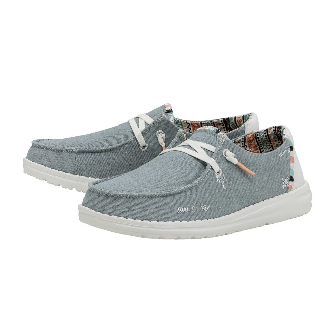 HEYDUDE Women Light-blue Casual Sneakers (SKU: 398-40054-32-8)