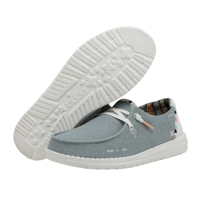 HEYDUDE Women Light-blue Casual Sneakers (SKU: 398-40054-32-8)