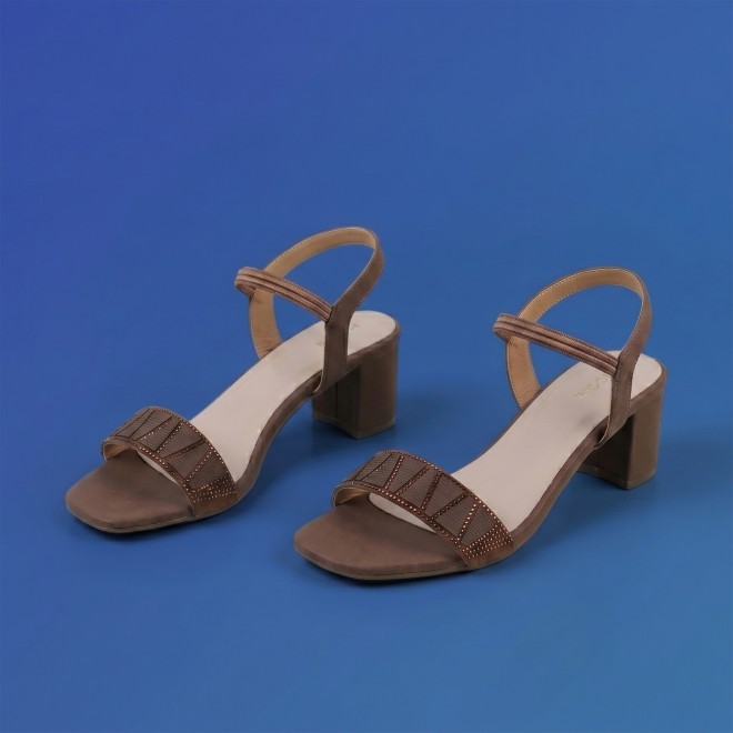 Mochi Women Brown Party Sandals