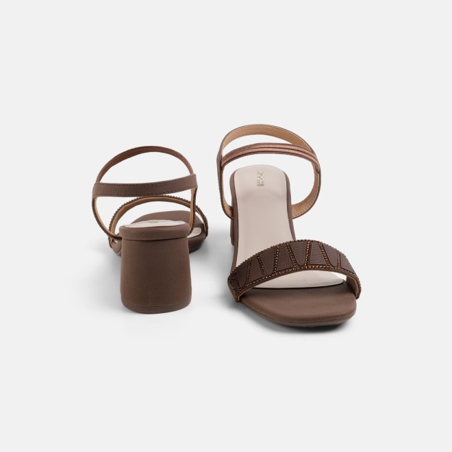 Mochi Women Brown Party Sandals (SKU: 40-122-12-36)