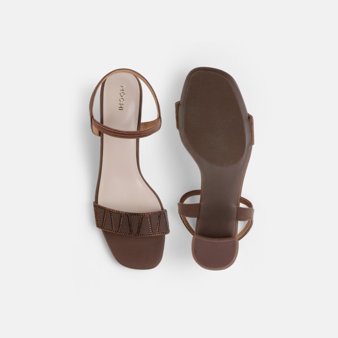Mochi Women Brown Party Sandals (SKU: 40-122-12-36)