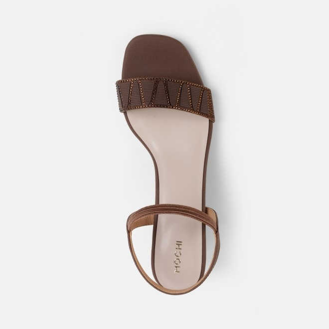 Mochi Women Brown Party Sandals (SKU: 40-122-12-36)