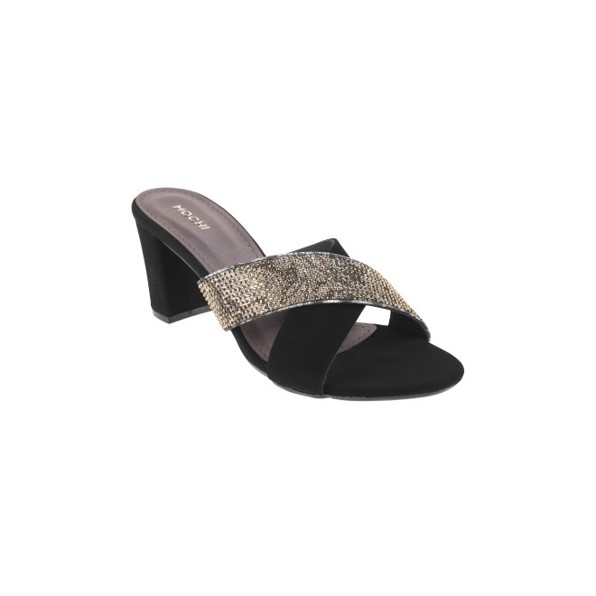Mochi Women Black Casual Slip Ons
