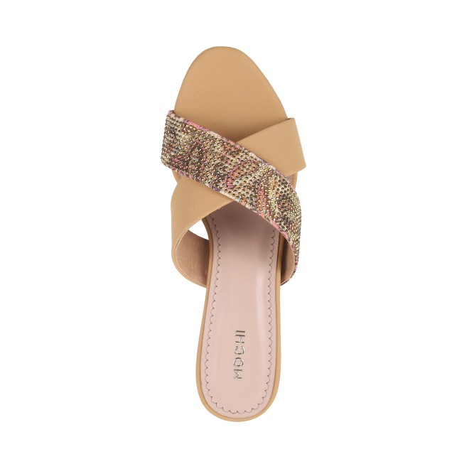 Mochi Women Beige Casual Slip Ons (SKU: 40-184-20-36)