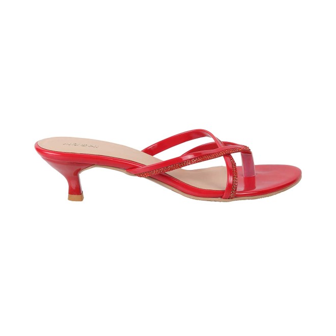 Mochi Women Red Party Slip Ons (SKU: 40-197-18-37)