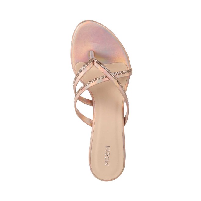 Mochi Women Rose-Gold Party Slip Ons (SKU: 40-197-52-36)