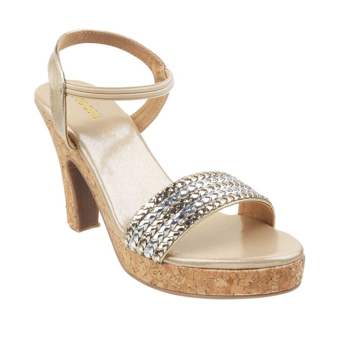 Mochi Women Gold Party Sandals (SKU: 40-2-15-40)