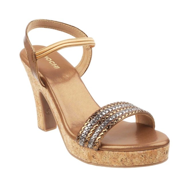 Mochi Women Antique-Gold Party Sandals (SKU: 40-2-28-41)