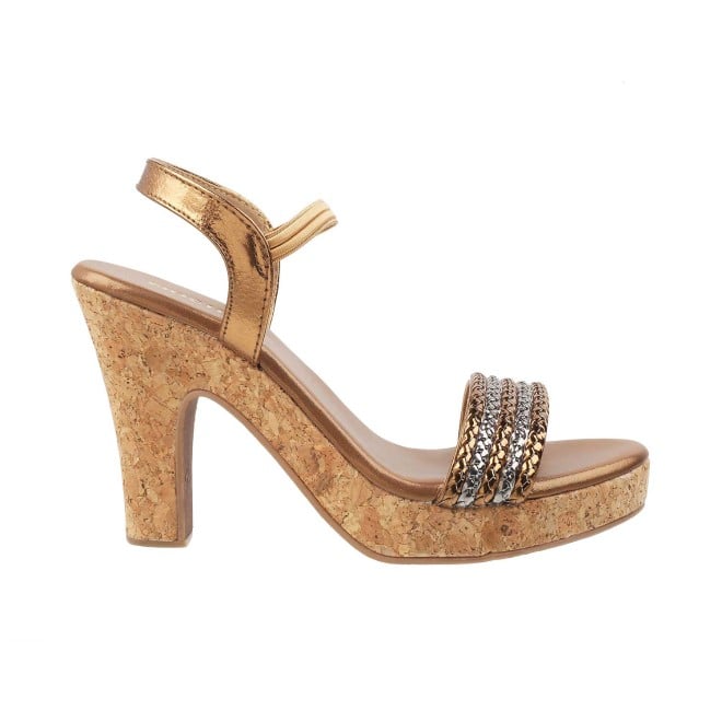 Mochi Women Antique-Gold Party Sandals (SKU: 40-2-28-41)