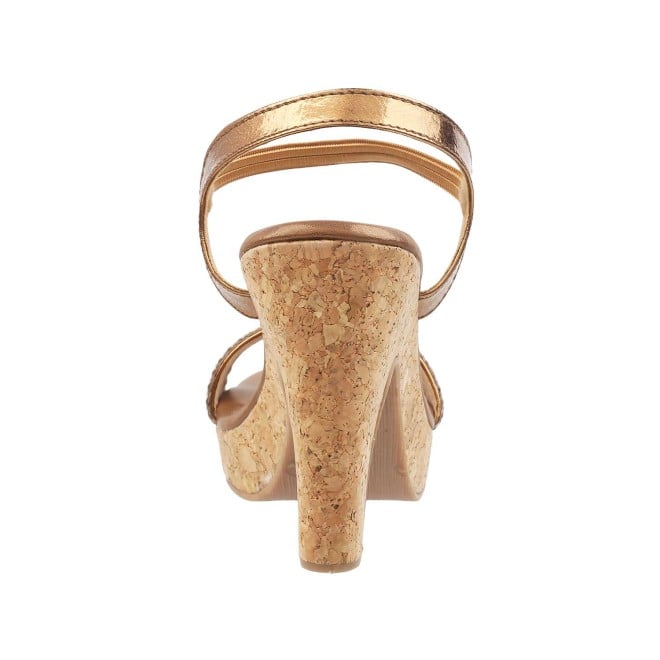 Mochi Women Antique-Gold Party Sandals (SKU: 40-2-28-41)