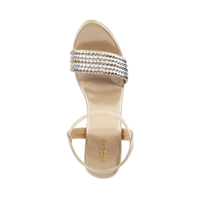 Mochi Women Gold Party Sandals (SKU: 40-2-15-40)