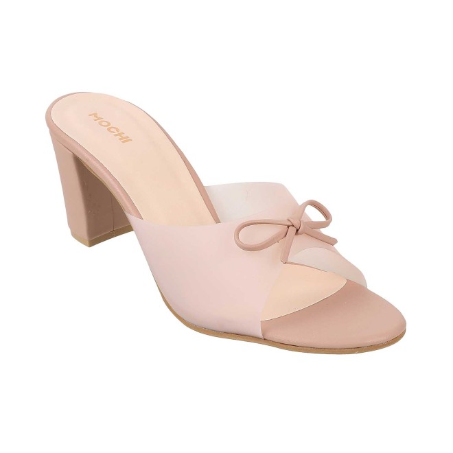 Mochi Women Peach Casual Slip Ons (SKU: 40-217-80-36)
