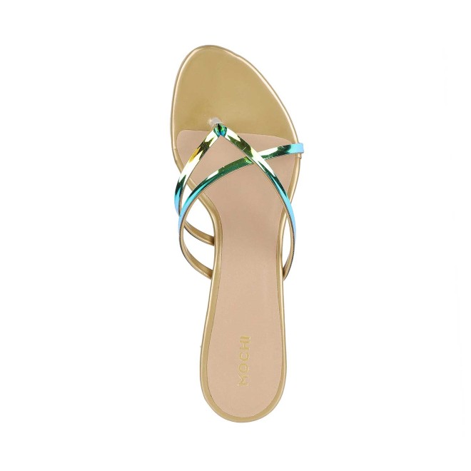 Mochi Women Antique-Gold Casual Slip Ons (SKU: 40-2174-28-39)