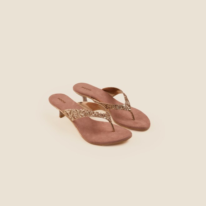 Mochi Women Rose-Gold Party Slip Ons (SKU: 40-2333-52-36)