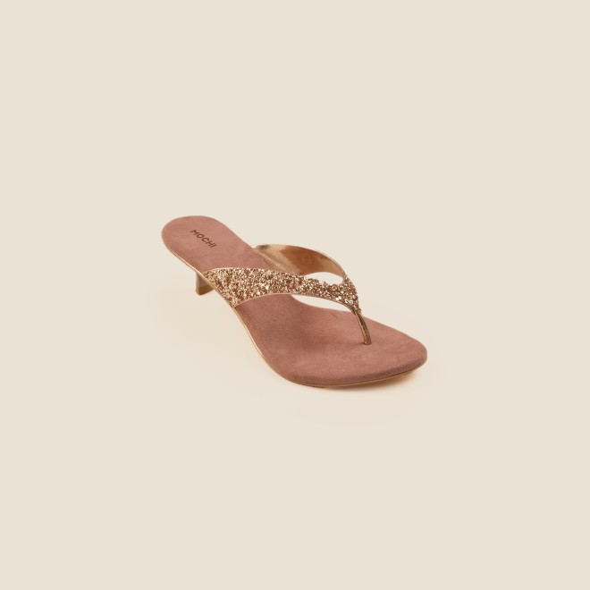 Mochi Women Rose-Gold Party Slip Ons (SKU: 40-2333-52-36)