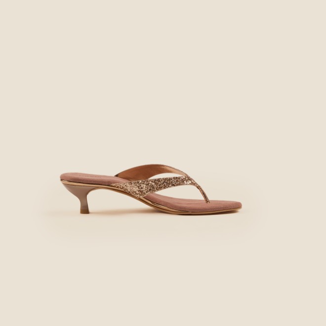 Mochi Women Rose-Gold Party Slip Ons (SKU: 40-2333-52-36)