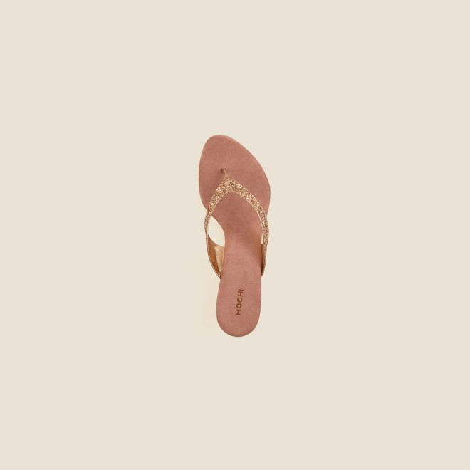 Mochi Women Rose-Gold Party Slip Ons (SKU: 40-2333-52-36)